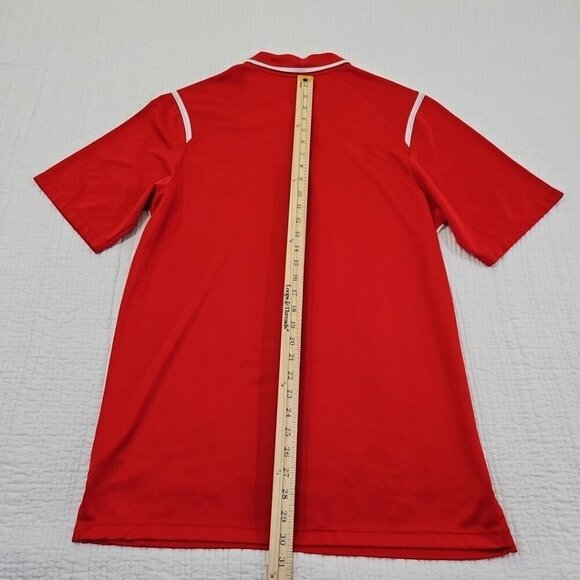 Nike Dri-Fit Athletic Shirt Polo Tennis Golf Men's M Medium Nike Red & White EUC - Picture 15 of 16